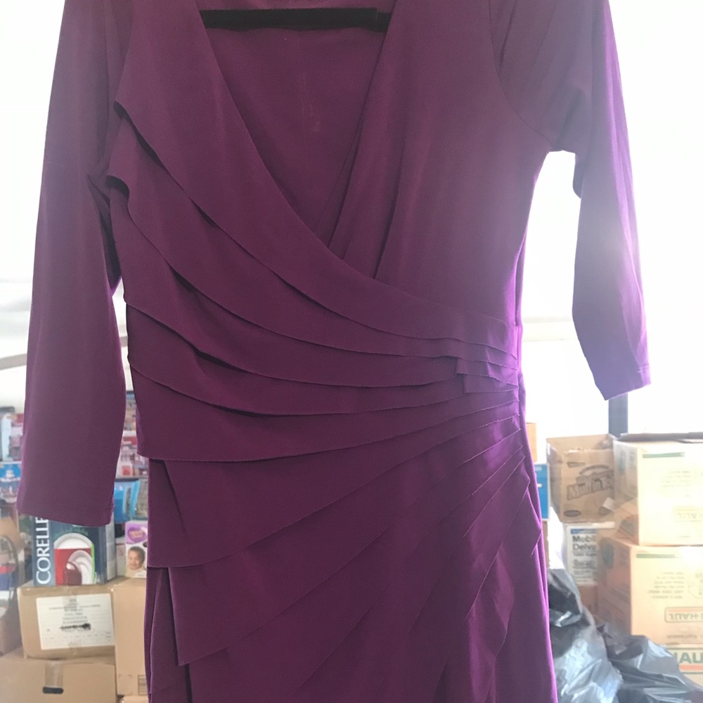 Layered & Pleated purple dress by Wallis